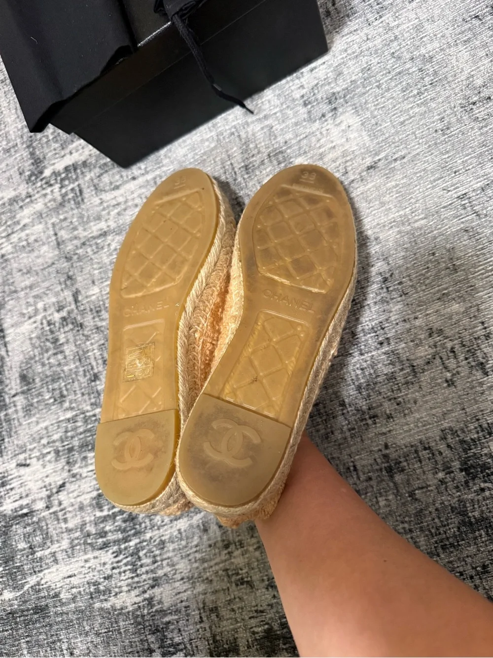Chanel Tan Tweed Espadrilles - Women's size 38